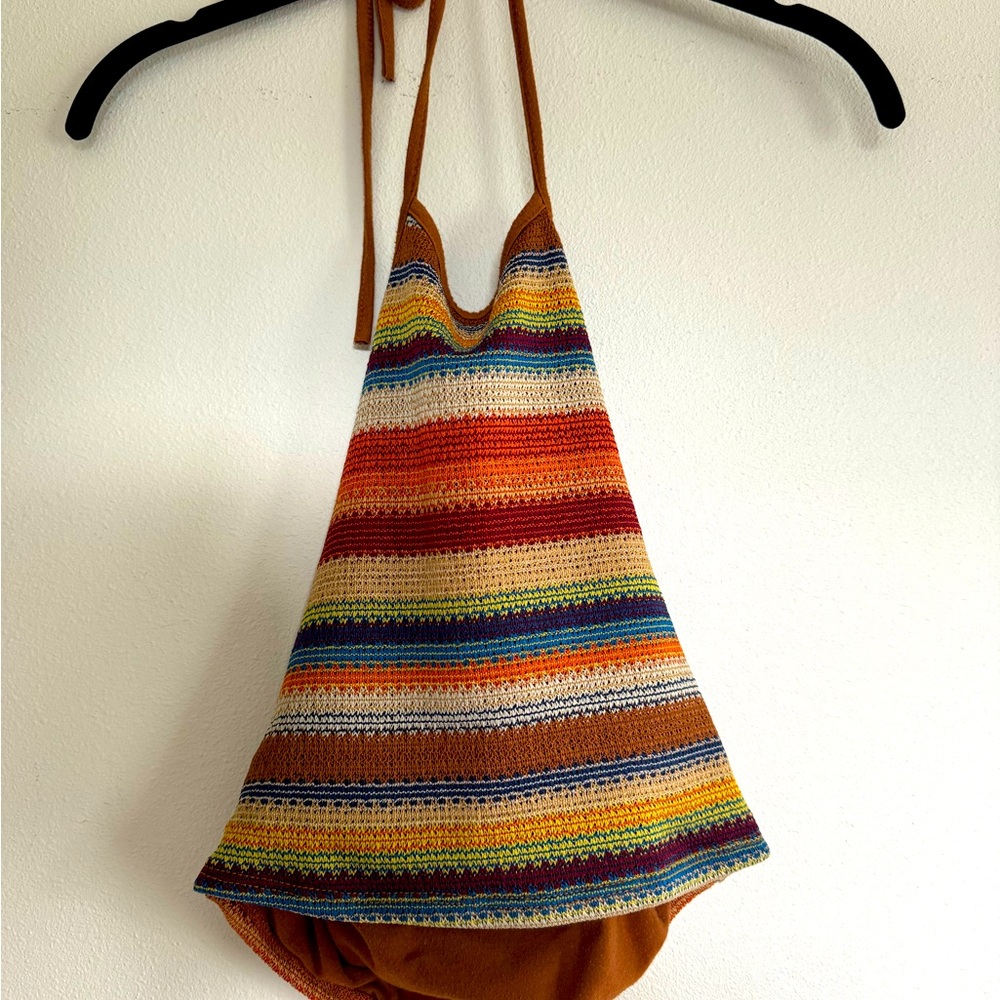 Y2K Multi color halter crop top